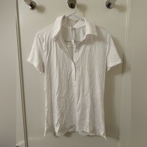 Lululemon : Quick Dry White Short Sleeve Polo Shirt.  Size 8.  Like New